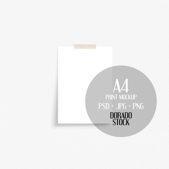 Download A4 Print Mockup With Washi Tape Etsy