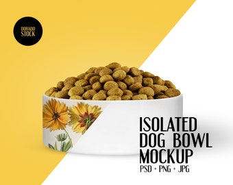 Isolated Dog Bowl Mockup / PSD + PNG + JPG files included