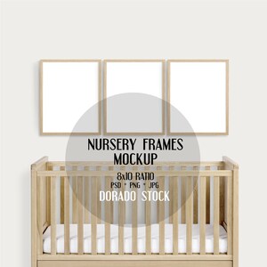 Three 8x10 nursery frames mockup  / Nursery room mockup / neutral gender frame mockup
