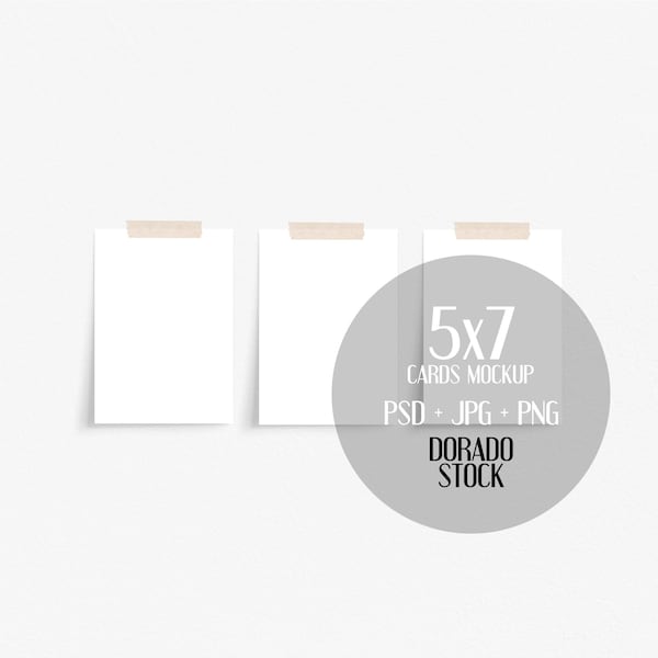 5x7 prints set mockup with washi tape