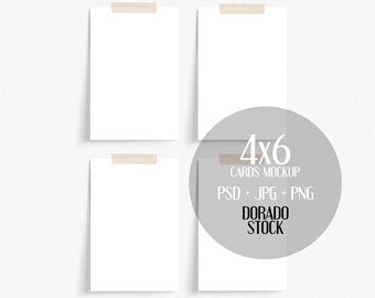 4x6 prints set mockup with washi tape