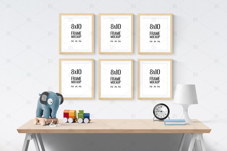 Download 6 Frames wall gallery mockup / 8x10 frames mockup / Nursery | Etsy