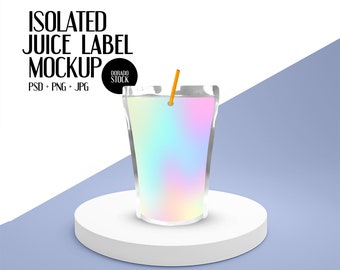 Isolated Juice Label Mockup / PSD+JPG+PNG included