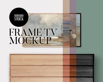 Frame TV art mockup  / PSD + PNG files included