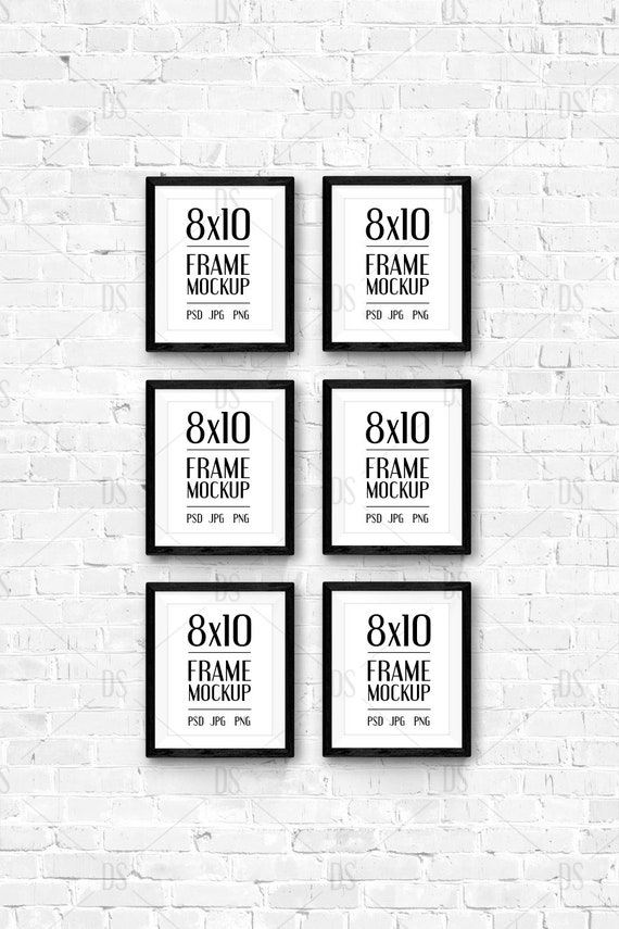 Download 6 Frames Wall Gallery Mockup 8x10 Frames Mockup Vertical Etsy PSD Mockup Templates