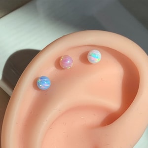 16G 4mm Colorful Candy Opal Stud Earring Helix Cartilage Conch Piercing