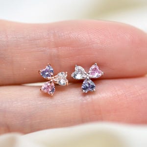 Lavender Flower Climber Ear Piercings Earrings Cartilage Helix Conch Ear Stud Labret flat back tragus gift minimalist cute jewelry 16g