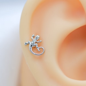 Lizard Cartilage Piercing Earring 16G 20G — Helix Tragus Conch Rook Stud titanium surgical steel