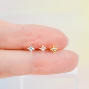 Tiny Sparkle cartilage earring Stud earring jewelry Helix earring rook earring conch earring gift 16g stud dainty piercing minimalist