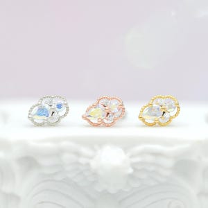Geometric Marquise Stud Earring Piercing Tragus Rook Helix Conch Flat back Cartilage ear jewelry gift 16g 20g minimalist dainty titanium