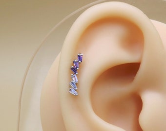 Cz Small Ear Climber Cartilage Helix Earring Stud Earring Tragus Helix Cartilage Labret studs Conch Flat back Piercing