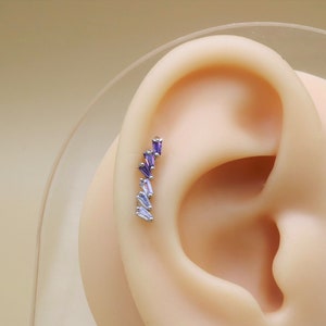 Cz Small Ear Climber Cartilage Helix Earring Stud Earring Tragus Helix Cartilage Labret studs Conch Flat back Piercing