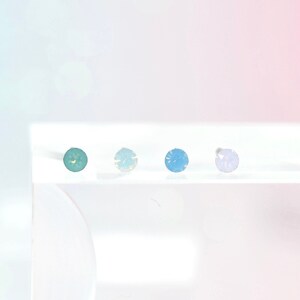 3mm Tiny Moonstone Stud Earring Helix Cartilage Conch Piercing Small stud earring Tiny studs Dainty Minimalist point ear jewelry 16g