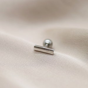 Clean Bar Tiny Stud Earring Helix Cartilage Tragus Conch Piercing jewelry gift 16g 20g dainty minimalist titanium flat back labret small