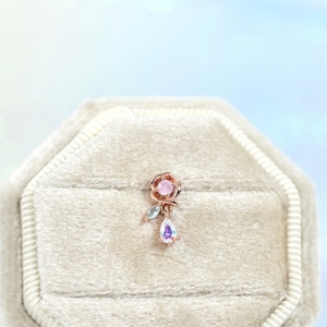 Rose dangle cartilage earring tragus stud jewelry Helix earring tiny rook conch earring gift 16g dainty piercing minimalist flat back small