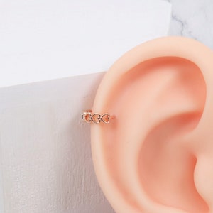 Tiny Heart Huggie Hoop earring Cartilage earring Helix Tiny hoops Huggie hoops Huggies minimalist dainty 16g gift