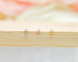 Orecchini A Cartilagine Luna E Stella, Retro Piatto 20G In Acciaio Inox 316L, Per Helix Tragus Piercing