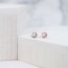 Crescent Moon with Round Moonstone Small Stud Earring Helix Earrings Daith Cartilage Conch Studs Tragus flat back Earring Rook Labret