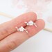 Shell Flower Stud Earrings Rose Gold Silver Leaf Stud Earring Cartilage Flat Back Helix Rook Ear Climber Labret Piercing 