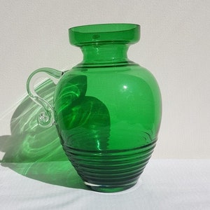 TAMARA ALADIN 1509 &quot;Kleopatra&quot; Emerald Green Glass Vase - Finnish Vintage MCM Glass Design from Riihimäen Lasi, Finland
