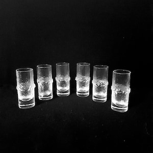 TAPIO WIRKKALA 6 x &quot;Niva&quot; Shot Schnapps Glasses - Finnish Vintage Glass Design from Iittala, Finland