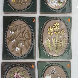 JIE GANTOFTA 3 of 4, 6 Wall Plaques Wall Platters Wall Tiles Wall Decor Plates Sweden 1960s