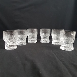 TAPIO WIRKKALA 6 × "Aslak" 6.3 cm / 2.5'' Shot Schnapps Liqueur Glasses - Finnish Vintage Glass Design from Iittala, Finland