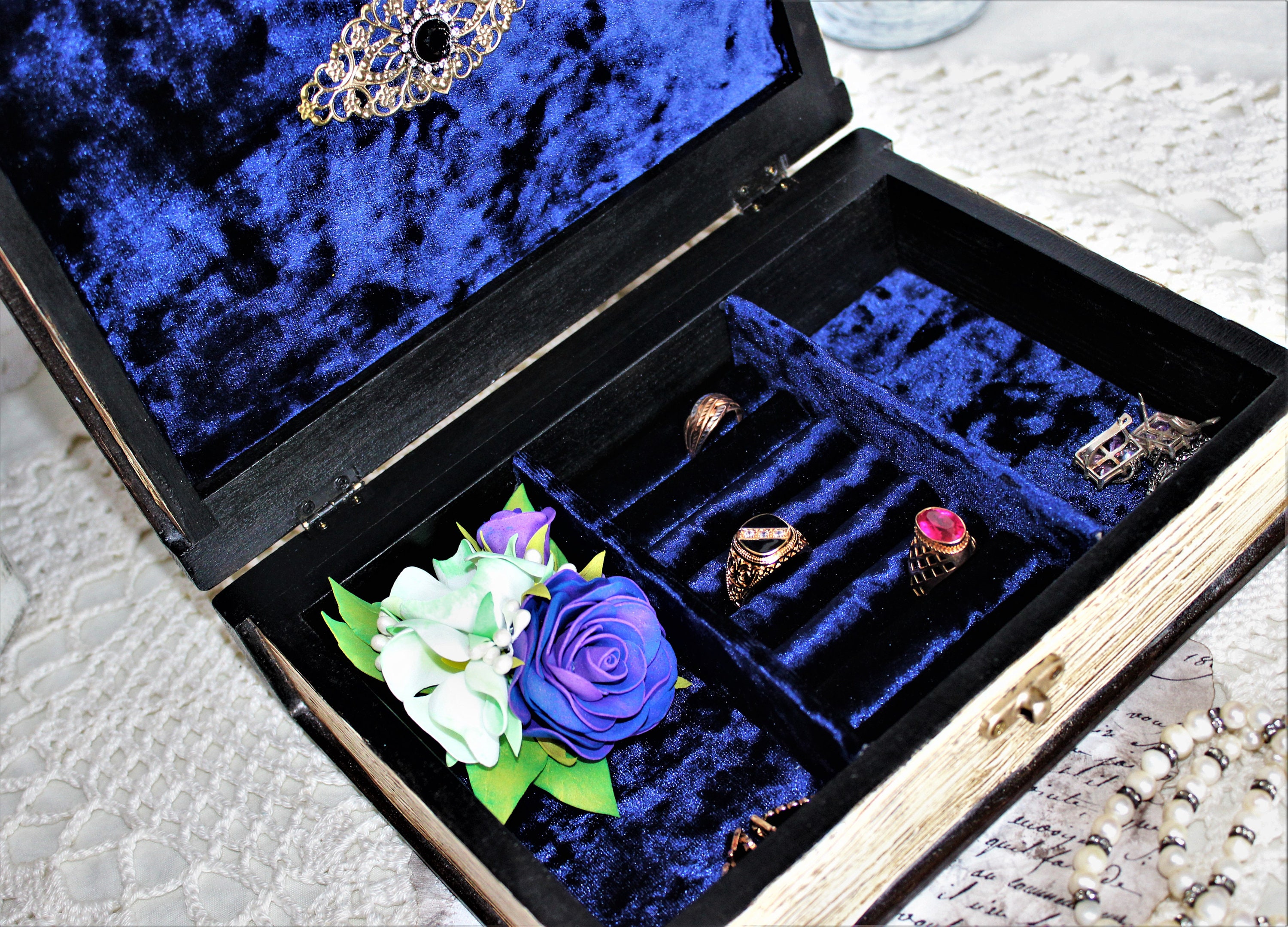 Secret storage Unique jewelry box in the form of a book Etsy