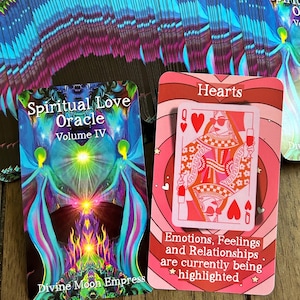 Spiritual Love Oracle Volume IV - 110 Card Tarot-Sized Deck | Glossy Smooth Love & Astrology Messages | Divine Union and Clair Gifts Oracle