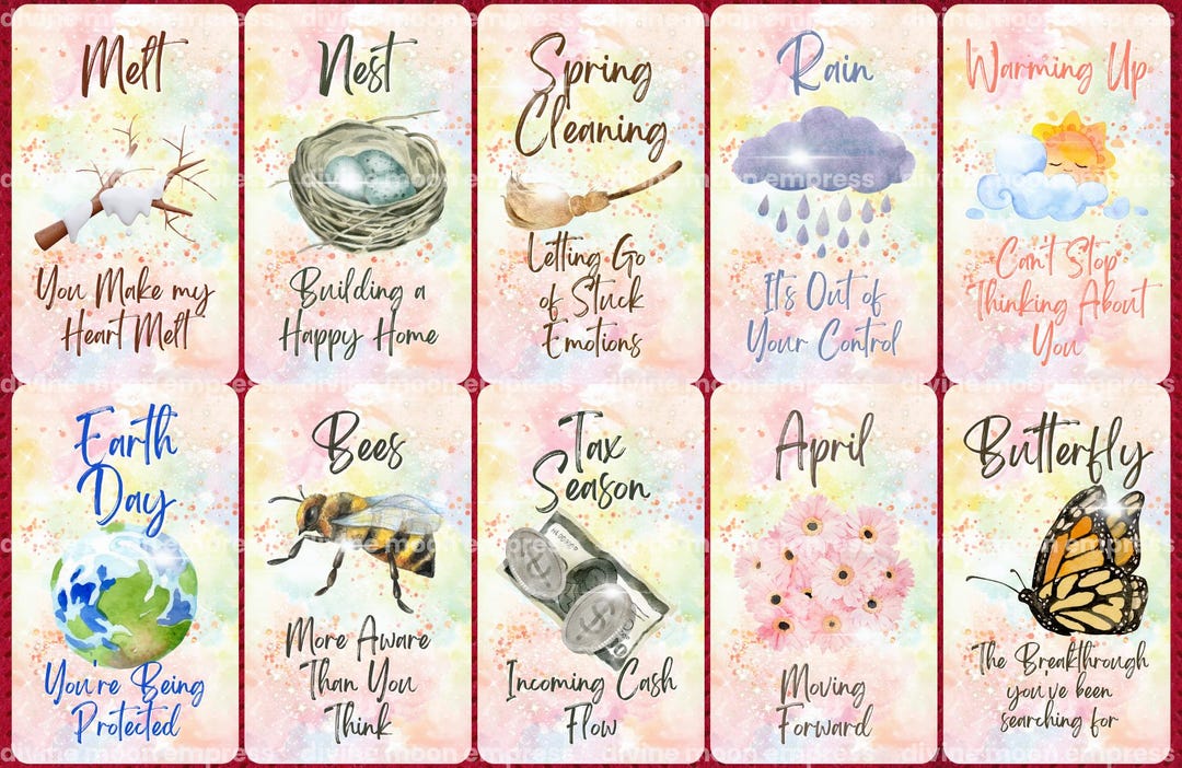 Oracle Card Spring Seeds Rabbit Hello Spring Oracle | 50-cards - Etsy