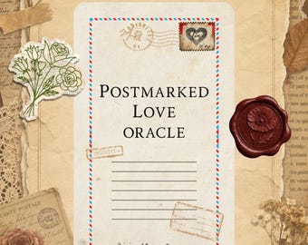 Oracle d'amour, cachet de la poste | 78 cartes à message romantique et rupture amoureuse | Deck de tarot d'amour spirituel âme sœur flamme jumelle | Carte postale esthétique