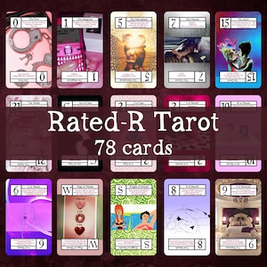 Designed-R Tarot Deck - Erotische Aufrichtig- und Umkehrbedeutungen | Intimität, Sex und Schlafzimmer Energie Readings