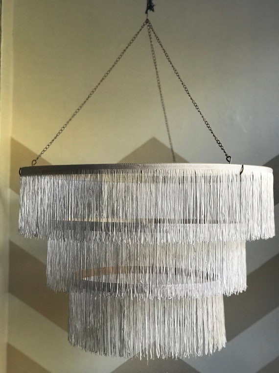 23 Fringe Chandelier Large Fabric Mobile Big Three