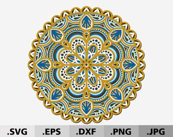Download Layered Mandala Svg Files For Cricut Etsy