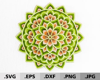3d Mandala SVG files for cricut. Layered Mandala svg. Friendship Day gift DIY. Digital files for cutting machine Cricut Silhouette