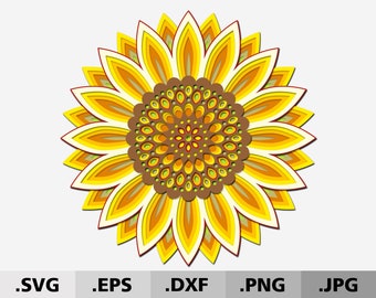 Download Sunflower Mandala Svg Etsy