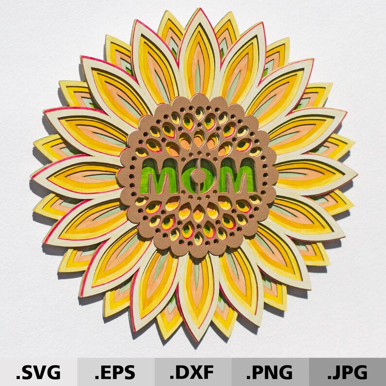 Download 3d Mandala Sunflower Mom SVG files for Cricut Silhouette ...