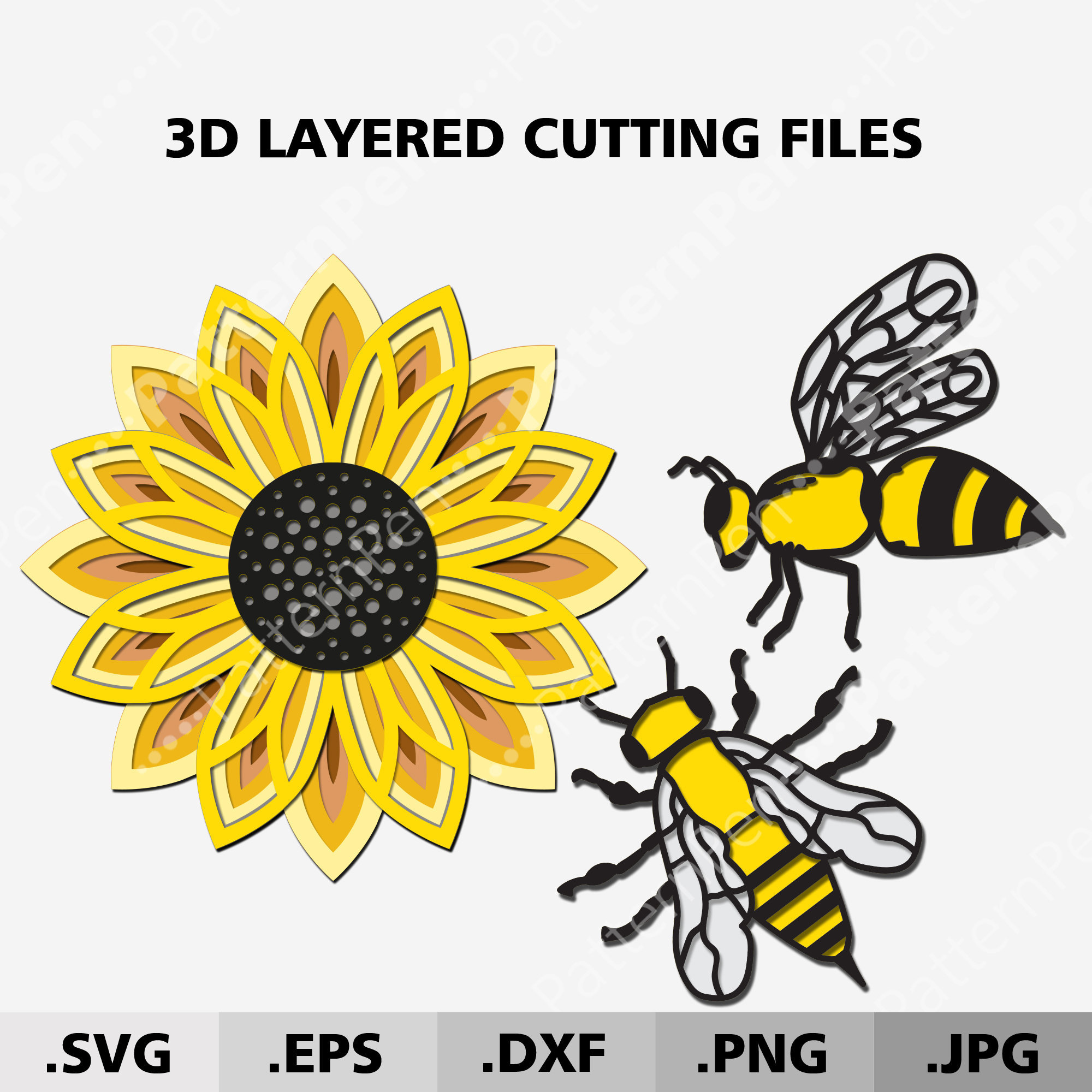 Download Layered Sunflower Mandala Svg - Layered SVG Cut File - 3d mandala ...