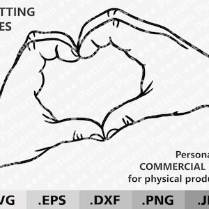 Mãos coração SVG presente de dia dos namorados. Mãos em forma de coração arquivos digitais para download para corte Cricut/Silhouette. Mãos fazem um coração