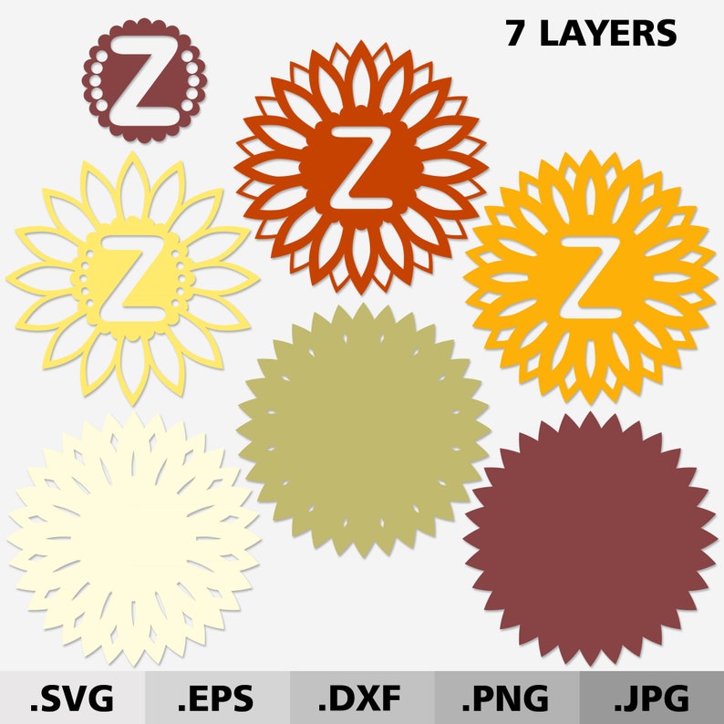 Download 3d Mandala Letter Z. 3D Alphabet Sunflower SVG files for ...