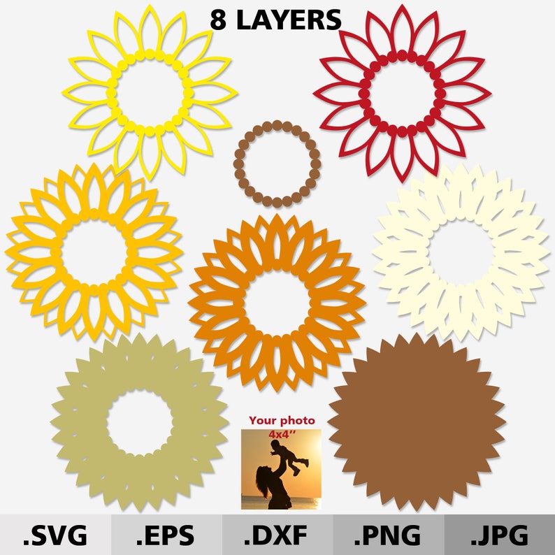 Download Sunflower Mandala Layered Svg Ideas - Layered SVG Cut File