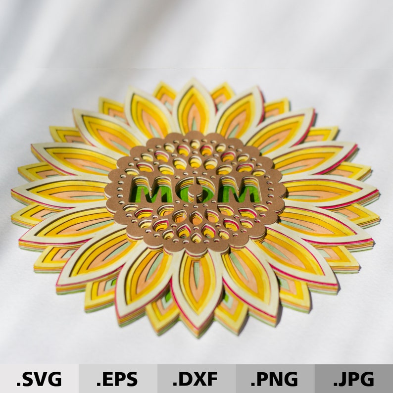 Download 3d Mandala Sunflower Mom SVG files for Cricut Silhouette ...