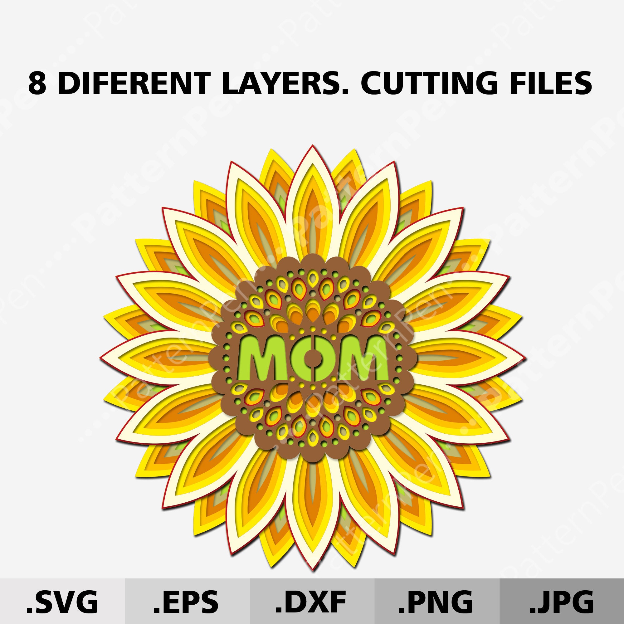 Download 3d Mandala Sunflower Mom Svg Files For Cricut Silhouette Etsy
