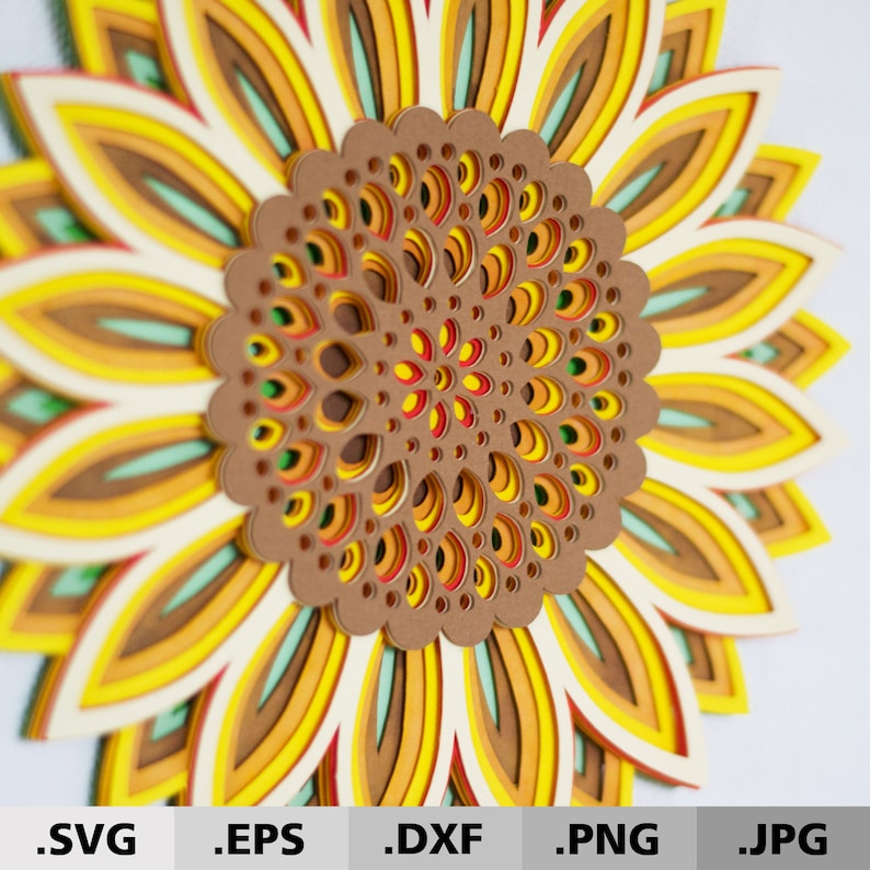 Download 3d Mandala Sunflower SVG files for Cricut. Flower SVG ...