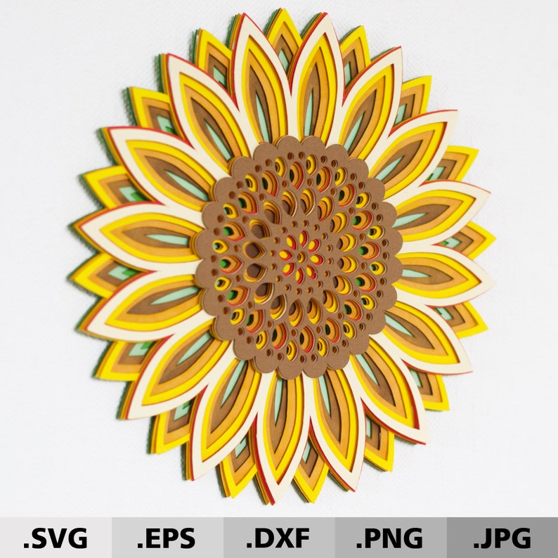 Download 3d Mandala Sunflower SVG files for Cricut. Flower SVG ...