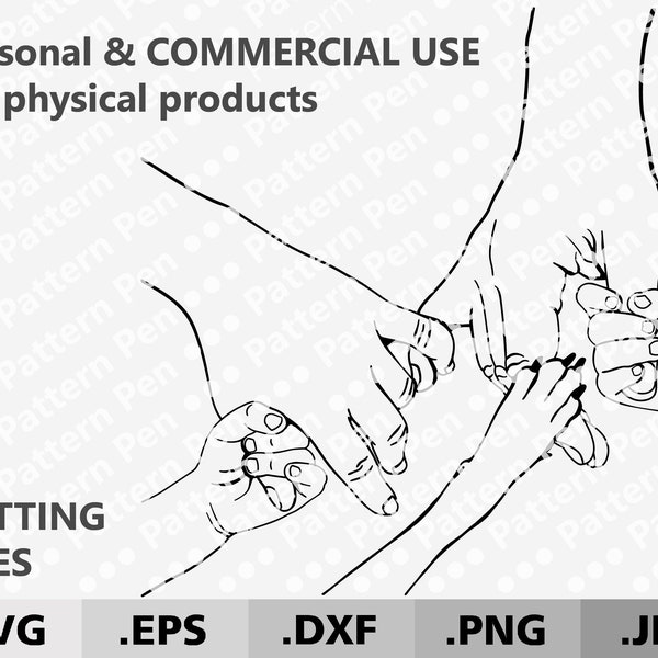 Parents and 2 kids hand, dog paw SVG. Family Holding hand mom dad 2 babys best friend pet paw for cutting Cricut/Silhouette. Mothers day SVG