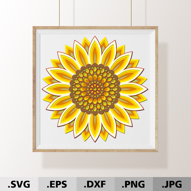 Download 3d Mandala Sunflower SVG files for Cricut. Flower SVG ...
