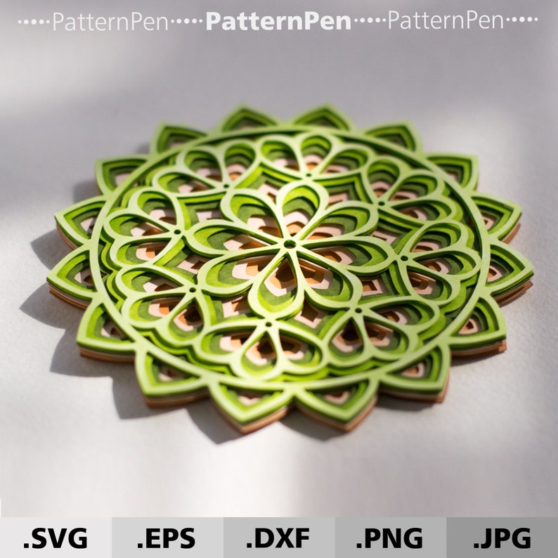 Download 3d Mandala SVG files for cricut. Layered Mandala svg. | Etsy