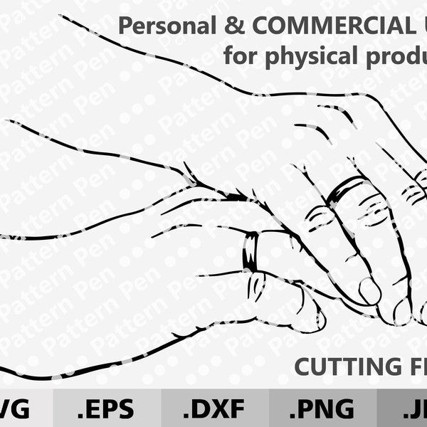 Couple of lovers holding hands with wedding rings svg. Love Engagement Ring svg digital files for cutting machine Cricut/Silhouette