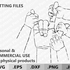 I Love You sign language mother holding 4 kids hands SVG. Father&#39;s day. Mom Love Hands gesture. Family baby hands. Digital files for Cricut